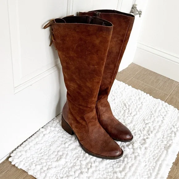 NWOB BORN suede riding boots size 7 brown leather Felicia - Picture 2 of 7